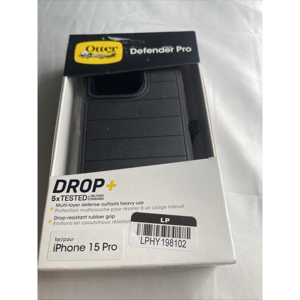 OtterBox Defender Pro Series Case & Belt Holster for Apple iPhone 15 Pro, Black